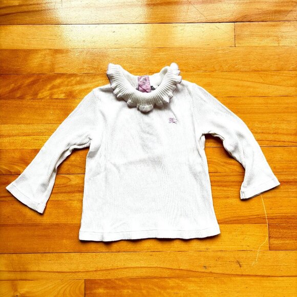 Burberry Girls' White Cotton Undershirt – Size 80cm - Picture 1 of 15